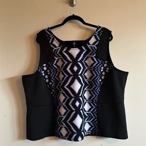 🔥SALE🔥 Lane Bryant Geometric Sleeveless Scuba Knit Top
